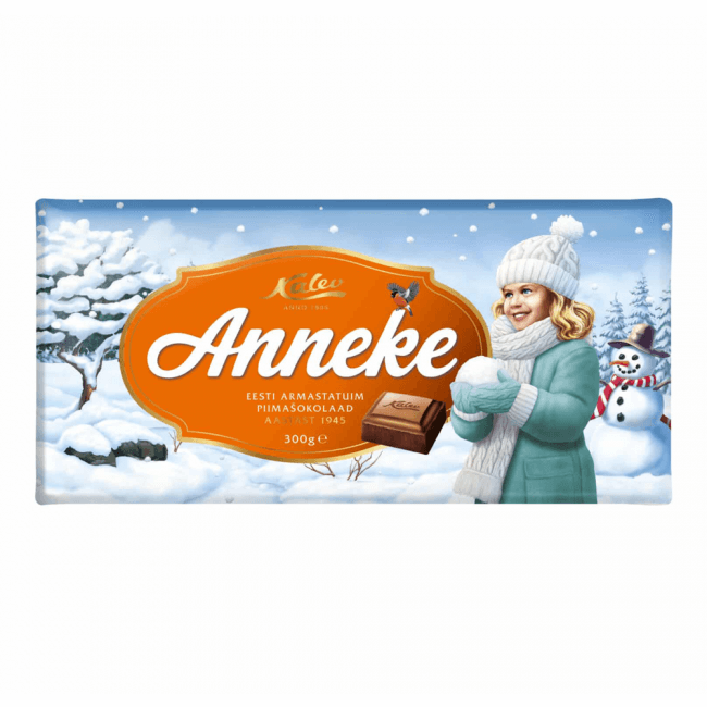 Kalev Anneke Milchschokolade Winterkollektion (piimasokolaad talvekollektsioon) aus Tallinn in Estland.