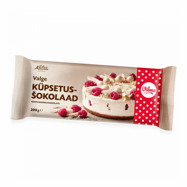 Kalev Weiße Vollmilchschokoladen Kuvertüre Vilma 200g (küpsetus?okolaad valge) aus Tallinn in Estland.